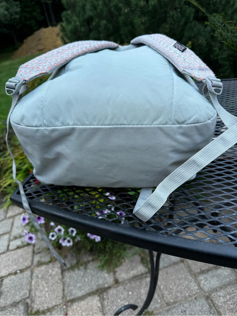 Jansport Light Gray Backpack with Pink Accents